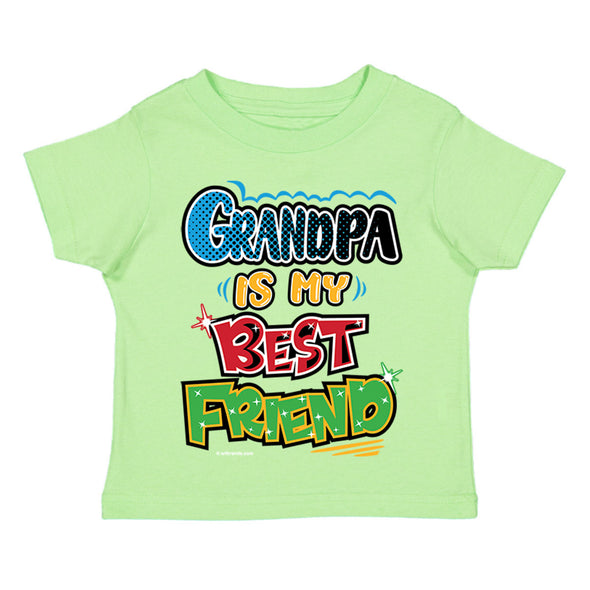 XtraFly Apparel Youth Toddler Grandpa Is My Best Friend Grandfather Kids Birthday Gift Baby Soft Fun Daughter Son Boy Girl Crewneck T-Shirt