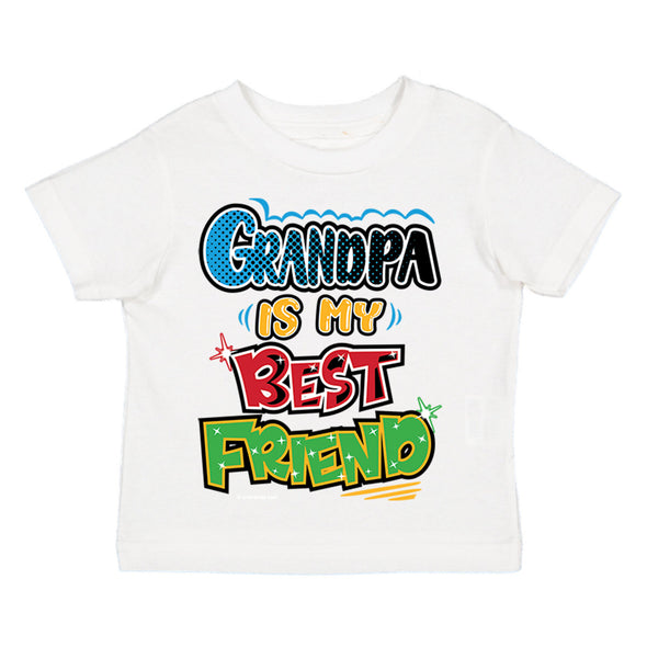 XtraFly Apparel Youth Toddler Grandpa Is My Best Friend Grandfather Kids Birthday Gift Baby Soft Fun Daughter Son Boy Girl Crewneck T-Shirt