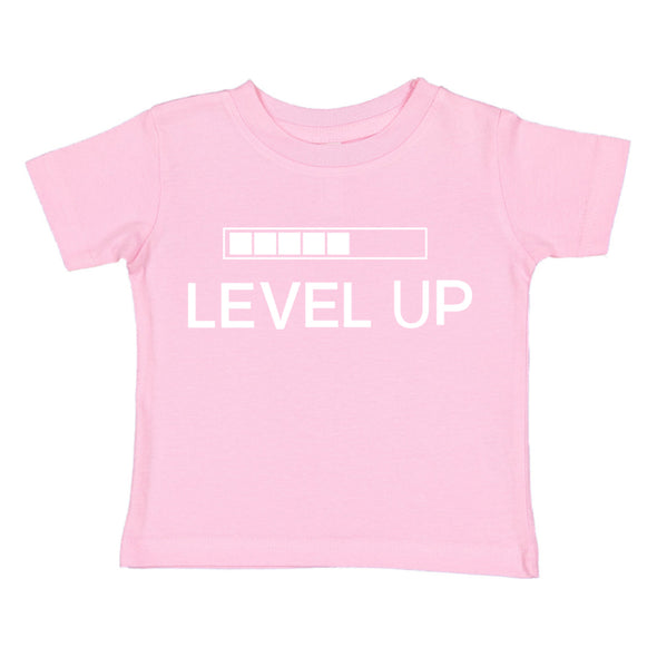 XtraFly Apparel Youth Toddler Level Up Video Games Kids Birthday Gift Baby Soft Fun Daughter Son Boy Girl Children Clothing Crewneck T-Shirt