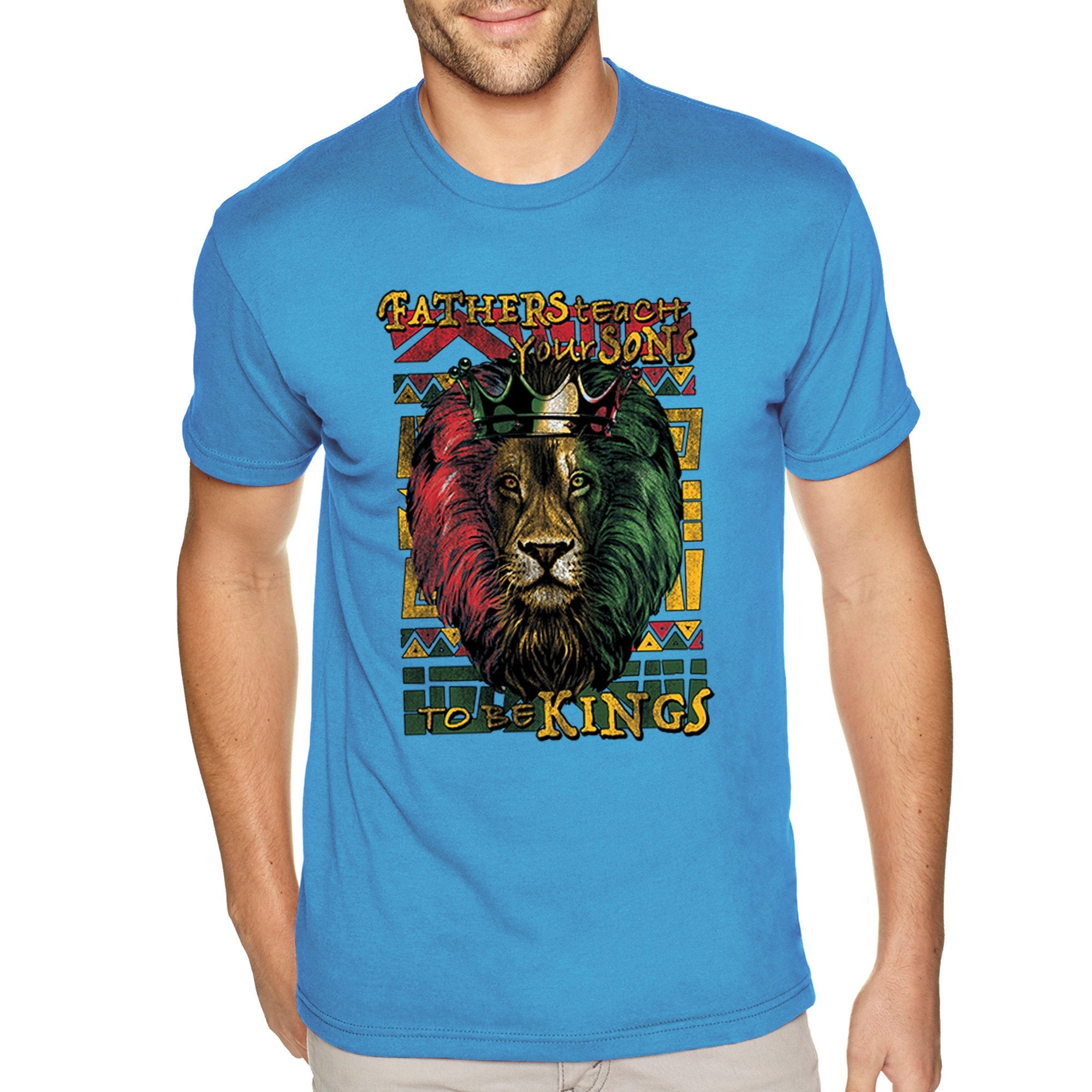 XtraFly Apparel Women's Fathers Teach Sons Kings Lion Black Lives V-neck T- shirt 