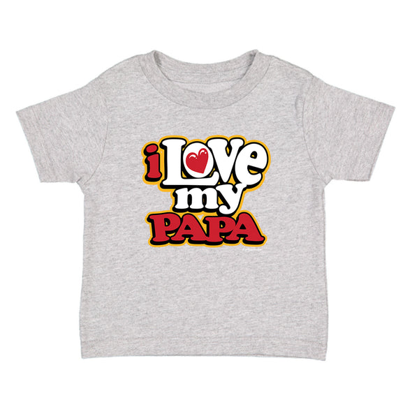 XtraFly Apparel Youth Toddler I Love My Papa Kids Dad Daddy Dada Father Birthday Gift Baby Soft Fun Daughter Son Boy Girl Crewneck T-Shirt