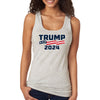 XtraFly Apparel Women&#39;s Trump 2024 Donald Presidential Election Political President USA American Flag Vote Voting America Politics Racerback