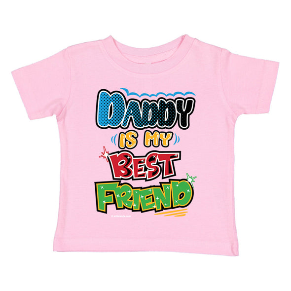 XtraFly Apparel Youth Toddler Daddy Is Best Friend Dad Papa Father Kids Birthday Gift Baby Soft Fun Daughter Son Boy Girl Crewneck T-Shirt