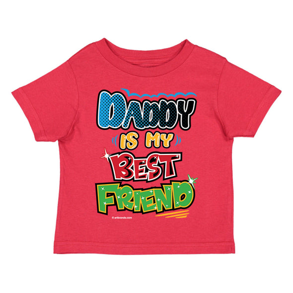 XtraFly Apparel Youth Toddler Daddy Is Best Friend Dad Papa Father Kids Birthday Gift Baby Soft Fun Daughter Son Boy Girl Crewneck T-Shirt