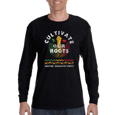 XtraFly Apparel Men&#39;s Cultivate Our Roots African Heritage Africa Roots Black Is Beautiful Lives Matter BLM Pride Rasta Long Sleeve T-Shirt