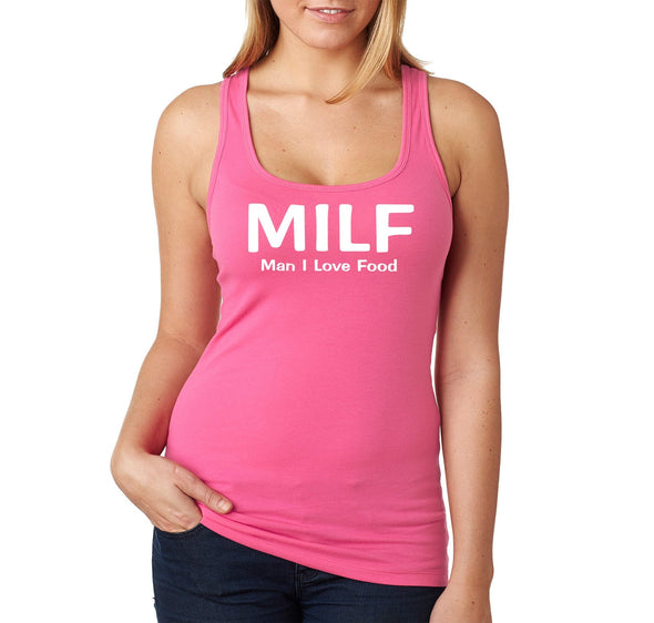 XtraFly Apparel Women&#39;s MILF Man I Love Food Mother&#39;s Day Motherhood Proud Momma Madre Mommy Grandma Grandmother Nana Mama Granny Racerback