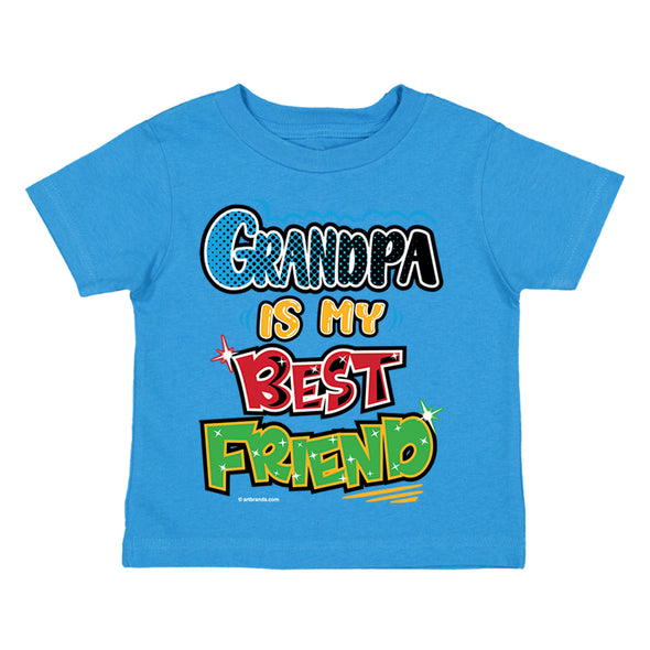 XtraFly Apparel Youth Toddler Grandpa Is My Best Friend Grandfather Kids Birthday Gift Baby Soft Fun Daughter Son Boy Girl Crewneck T-Shirt