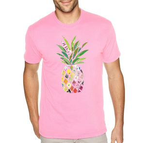 XtraFly Apparel Men&#39;s Tee Patterned Pineapple Beach Vacation Summer Tropical Fruit Hawaiian Mango Coconut Pina Colada Surf Crewneck T-shirt