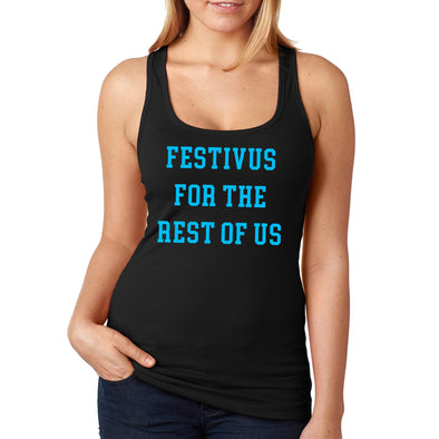 XtraFly Apparel Women&#39;s Festivus For Rest Of Us Jerry Seinfeld Stiller Secular Holiday Merry Christmas Party Ugly Xmas Santa Claus Racerback