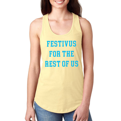 XtraFly Apparel Women&#39;s Festivus For Rest Of Us Jerry Seinfeld Stiller Secular Holiday Merry Christmas Party Ugly Xmas Santa Claus Racerback