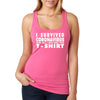 XtraFly Apparel Women&#39;s I Survived Social Distance Distancing Quarantine Vaccine Vaccinated Father&#39;s Day Gift Mother Front Line Racerback