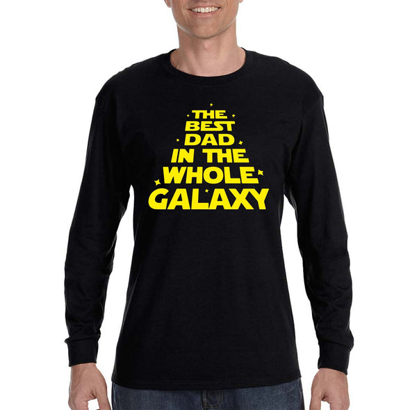 XtraFly Apparel Men&#39;s Best Dad In Whole Galaxy Father&#39;s Day Proud Papa Daddy Poppa Fatherhood Grandpa Grandad Dada Long Sleeve T-Shirt