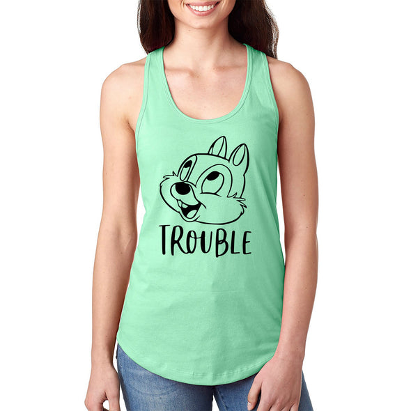 XtraFly Apparel Women's Trouble Chipmunk Matching Family Vacation Magical Daughter Sister Mom Kingdom Castle Son Magic Dad Grandma Racerback