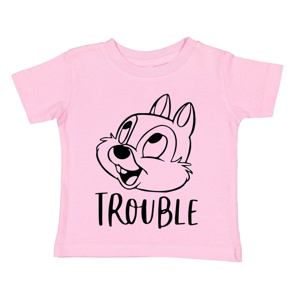 XtraFly Apparel Youth Toddler Trouble Chipmunk Matching Family Vacation Magical Boy Kingdom Girl Magic Soft Castle Children Crewneck T-Shirt